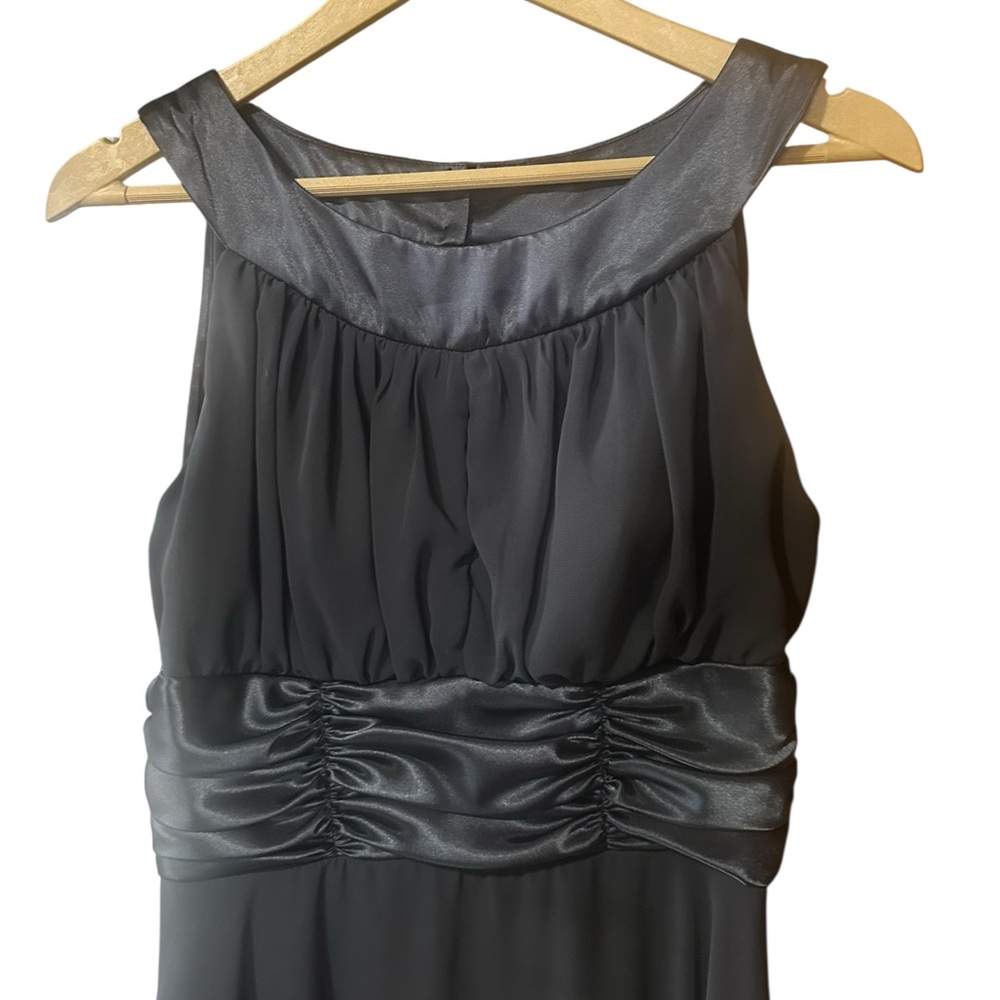 Connected Apparel Midi Formal Sleeveless A-Line Dress Off Black Size 10 P - Picture 4 of 9